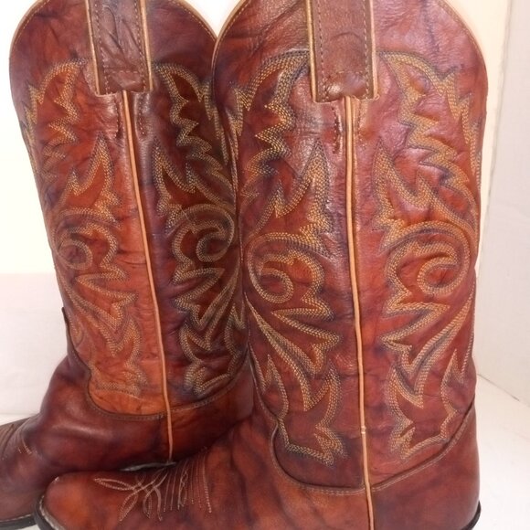 JUSTIN Ladies Sz 7.5B L4562 Chestnut Marbled Leather Deerlite Western Dress Boot - Picture 6 of 15